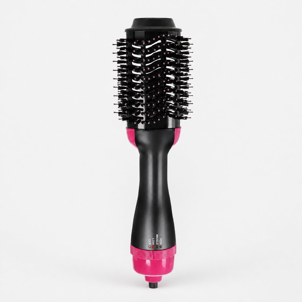 Cepillo secador 3 en 1 negro y fucsia