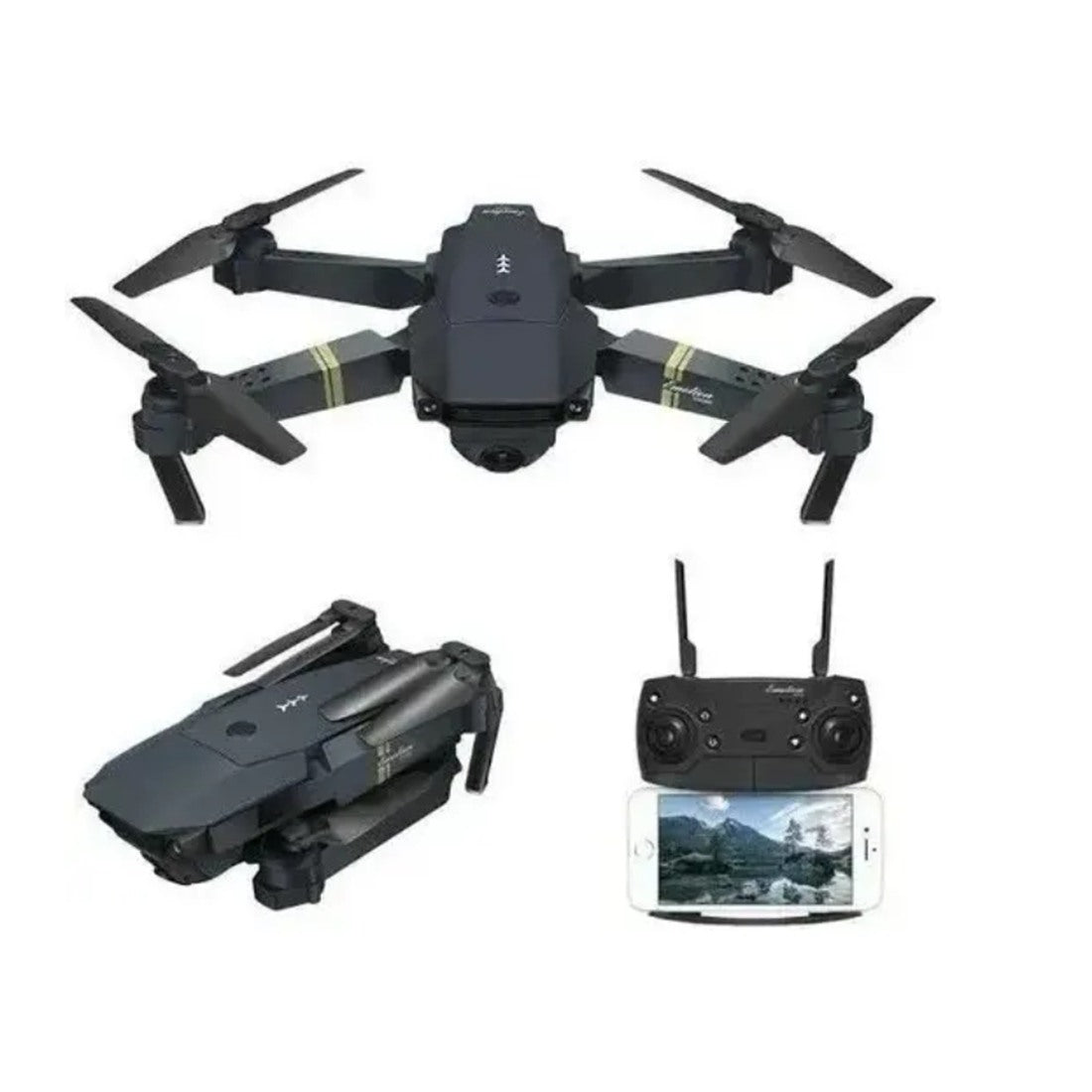 Dron 988 Pro doble cámara, abierto, plegado y con su control
