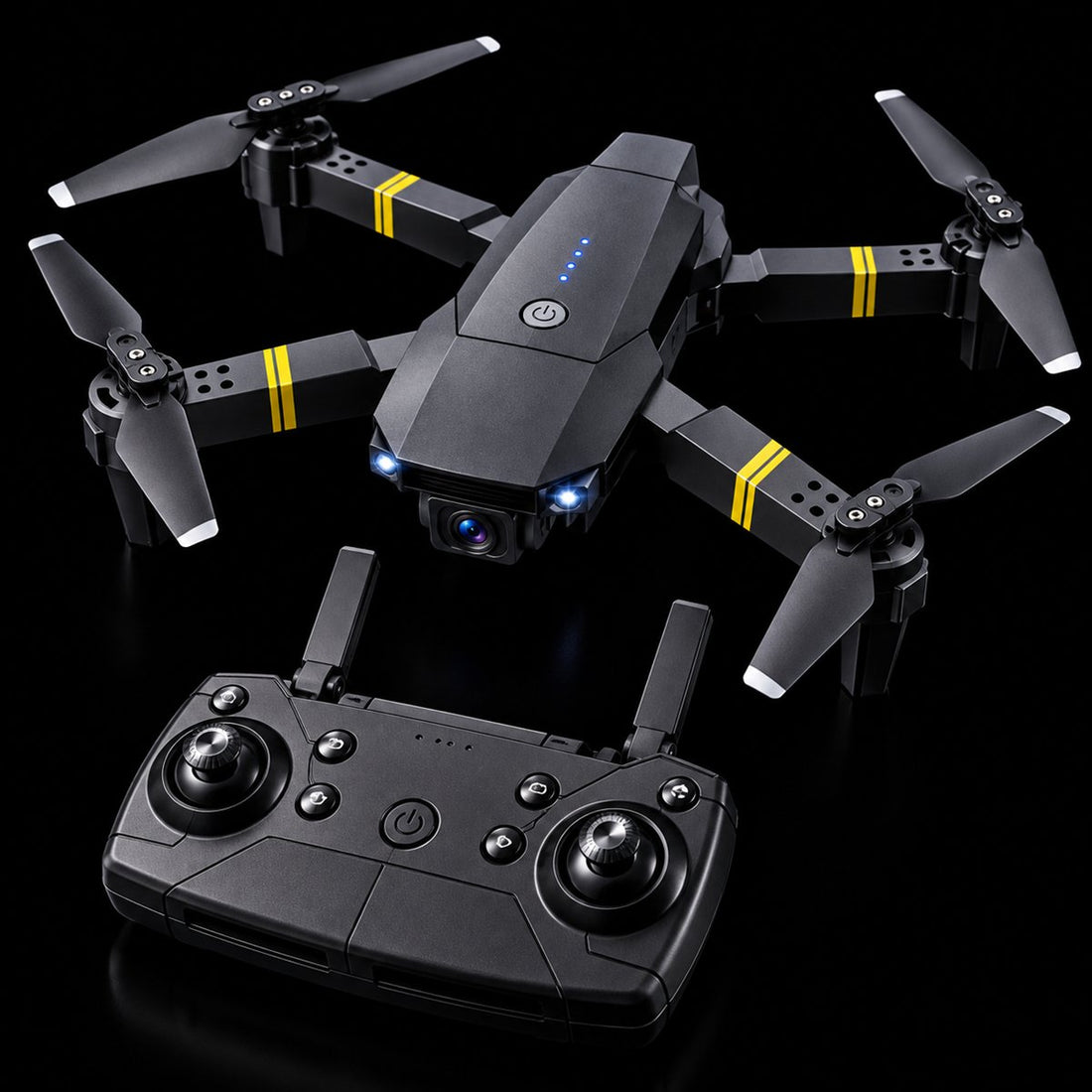 Dron 988 Pro desplegado con su control remoto