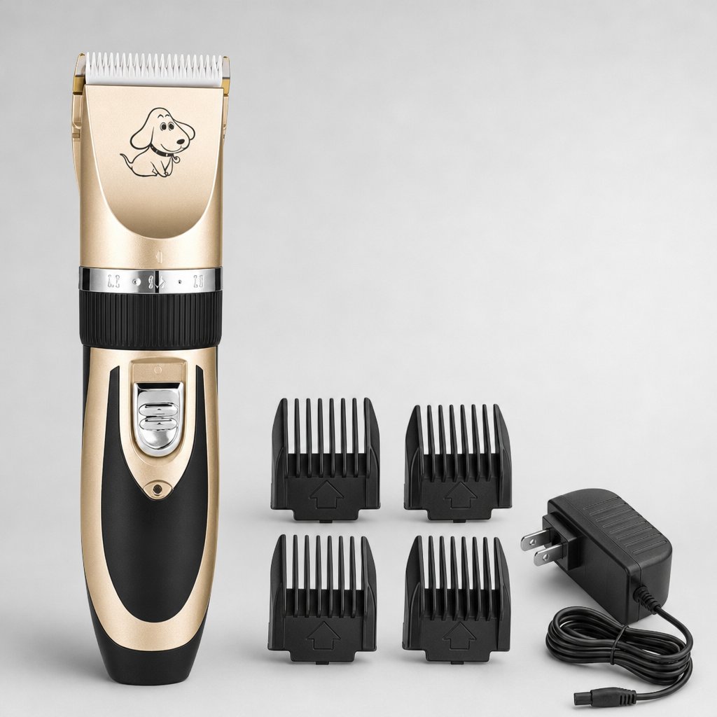 Cortadora de pelo para mascotas con sus 4 peines guía y cargador