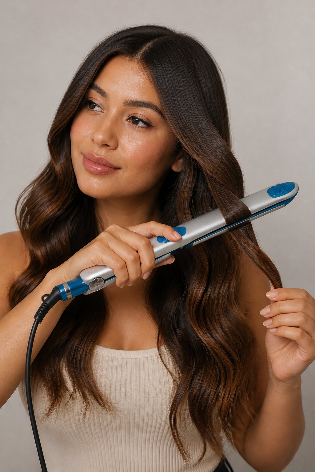 Plancha de cabello Optima 3000 haciendo ondas