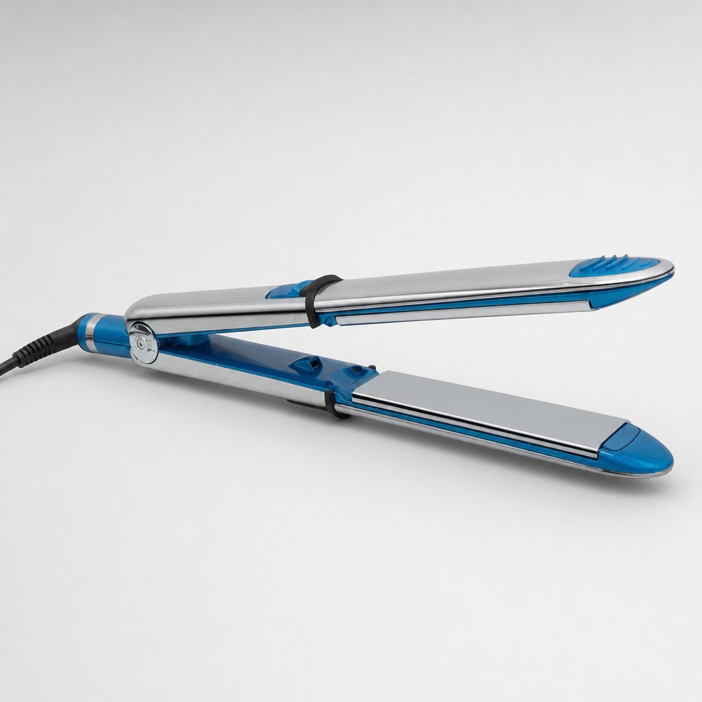 Plancha de cabello Optima 3000 plateada y azul